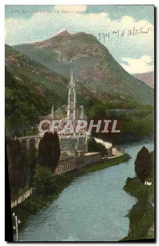 Cartes postales Lourdes La Basilique Et Le Gave