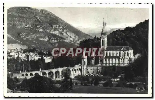 Ansichtskarte AK Lourdes La Basilique Et Le Pic du Jer