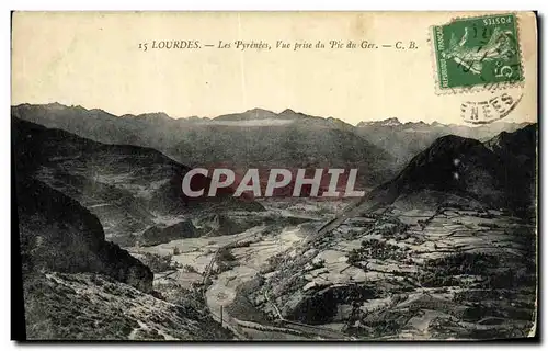 Cartes postales Lourdes Les Pyrenees Vue prise du Pic du Ger
