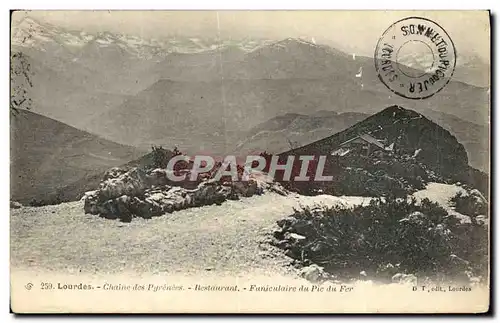 Cartes postales Lourdes Chaine des Pyrenees Restaurant Funiculaire du Pic du Fer