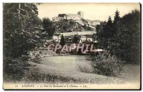 Cartes postales Lourdes Le Pont du Boulevard et le Chateau