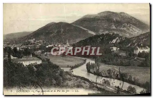 Cartes postales Lourdes Vue Generale et le Pic du Jer