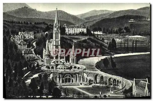 Ansichtskarte AK Lourdes La Basilique vue du Chateau Fort