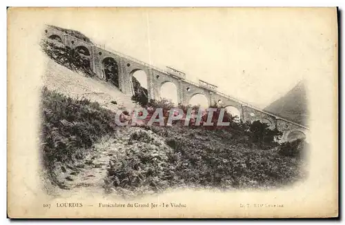 Ansichtskarte AK Lourdes Funiculaire du Grand Jer Le Viaduc