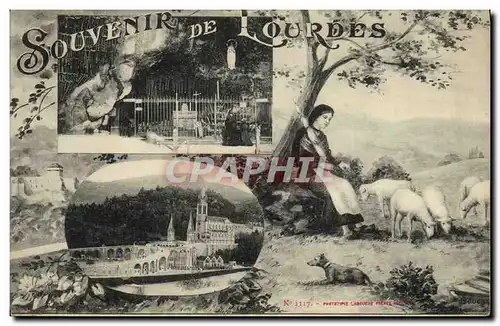 Cartes postales Souvenir De Lourdes Bernadette Moutons