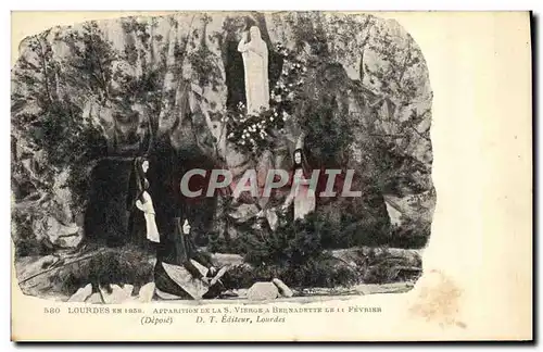 Cartes postales Lourdes Apparition De La Vierge A Bernadette Le 11 fevrier