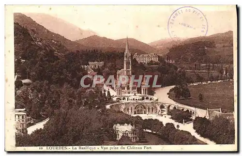 Ansichtskarte AK Lourdes La Basilique Vue Prise Du Chateau Fort