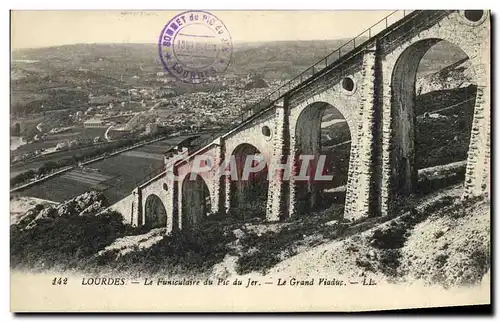 Ansichtskarte AK Lourdes Le Funiculaire du Pic du Jer Le Grand Viaduc