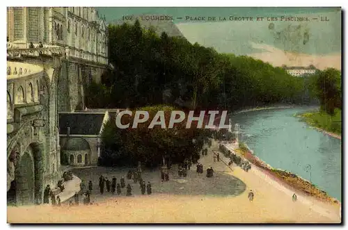 Ansichtskarte AK Lourdes Plage de la Grotte et les Piscines