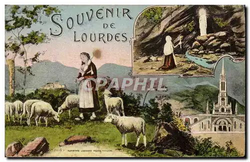 Cartes postales Souvenir de Lourdes Moutons