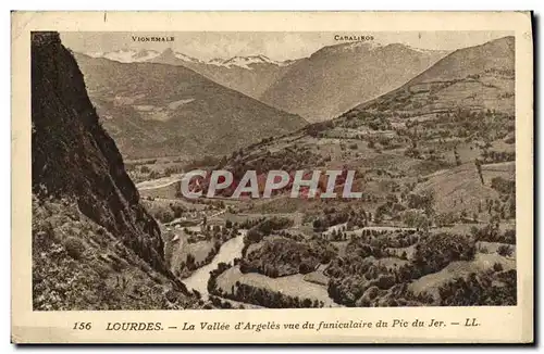 Cartes postales Lourdes La Valle d Argeles vue du funiculaire du Pic du Jer