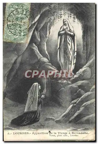 Cartes postales Lourdes Apparition de la Vietge a Bernadette