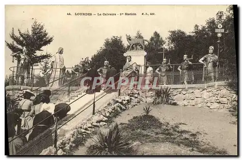 Cartes postales Lourdes Le Calvaire 1ere Station