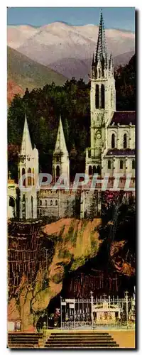 Cartes postales Lourdes La Basilique et la Grotte