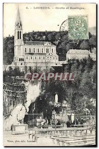 Cartes postales Lourdes Grotte et Basilique