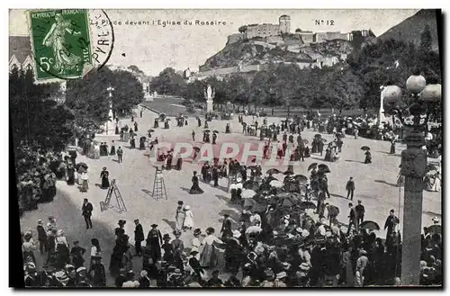 Cartes postales Lourdes La Place devant l Eglise du Rosaire