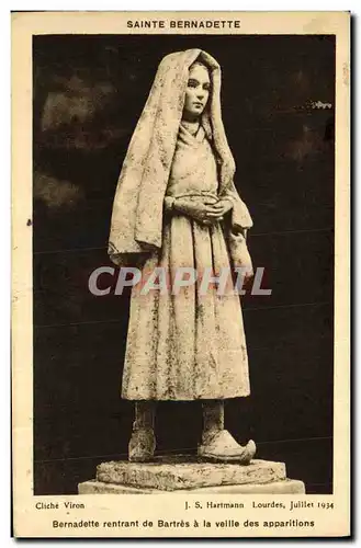 Cartes postales Lourdes Bernadette rentrant de Bartres a la ville des apparitions