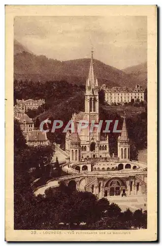 Cartes postales Lourdes Vue Plongeante La Basilique