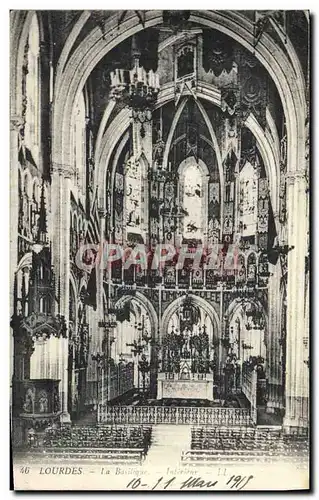 Cartes postales Lourdes La Basilique Interieur