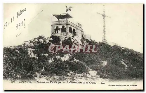 Cartes postales Lourdes Sommet du Pic du Jer L Observatoire et la Croix