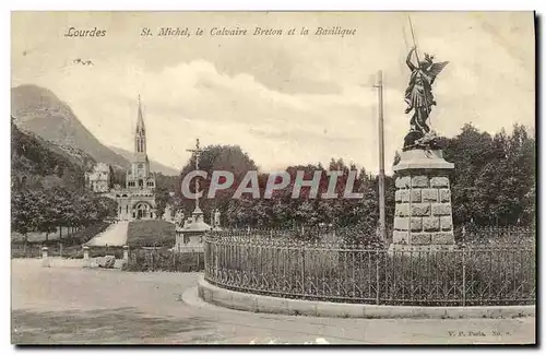 Cartes postales Lourdes St Michel le Calavire Breton et la Basilique