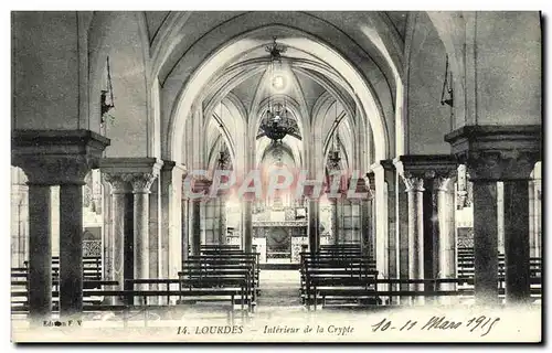Cartes postales Lourdes Interieur de la Crypte