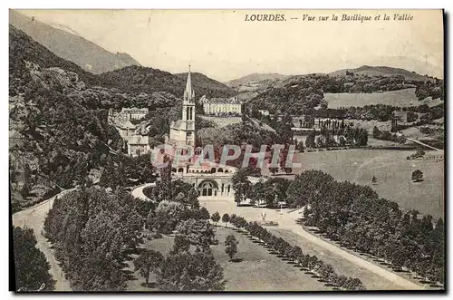 Cartes postales Lourdes Vue sur la Basilique et la Vallee