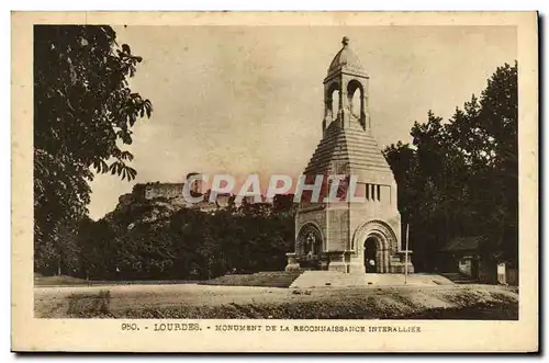 Cartes postales Lourdes Monument de la Reconnaissance Interalliee