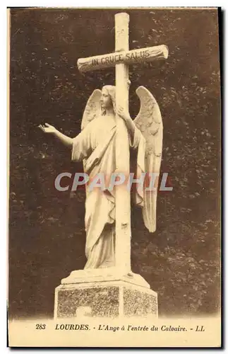 Cartes postales Lourdes L Ange a l entree du Calvaire