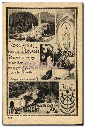 Cartes postales Souvenir de Notre Dame de Lourdes