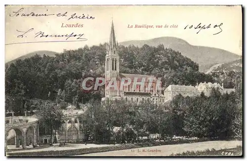 Ansichtskarte AK Lourdes La Basilique vue de cote