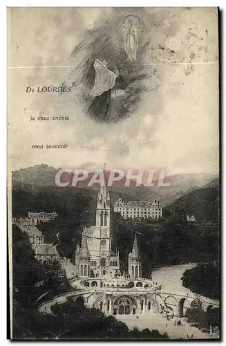 Cartes postales De Lourdes je vous envoie mon souvenir