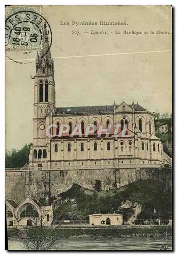 Cartes postales Lourdes La Basilique et la Grotte