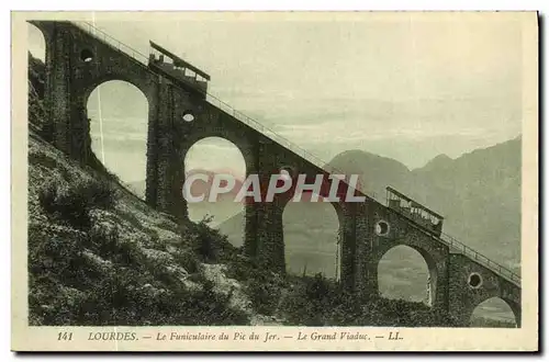 Ansichtskarte AK Lourdes Le Funiculaire du Pic du Jar Le Grand Viaduc