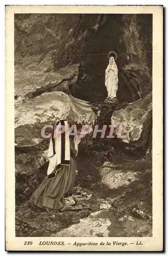 Cartes postales Lourdes Apparition de la Vierge