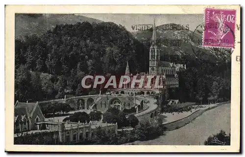 Ansichtskarte AK Lourdes Vue d ensemble de la Basilique