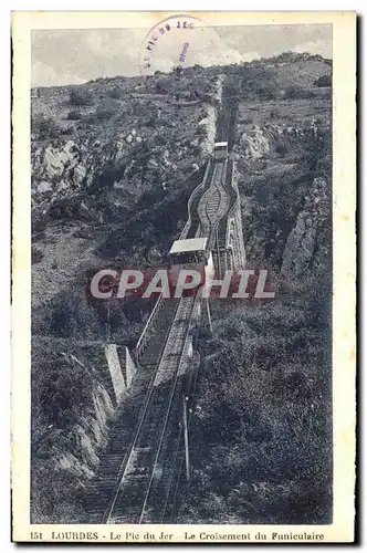 Cartes postales Lourdes Le Pic du Jer Le Croisement du Funiculaire