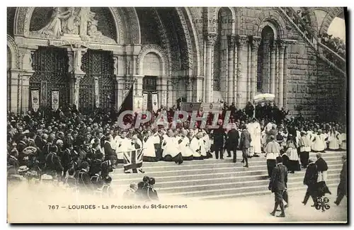 Ansichtskarte AK Lourdes La Procession du St Sacrement