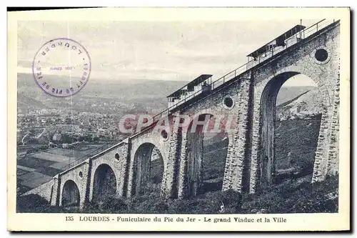Cartes postales Lourdes Funiculaire du Pic du Jer Le grand Viaduc et la Ville