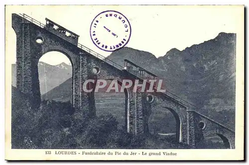 Ansichtskarte AK Lourdes Funiculaire du Pic du Jer Le grand Viaduc