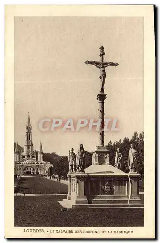 Cartes postales Lourdes Le Calvaire des Bretons et la Basilique