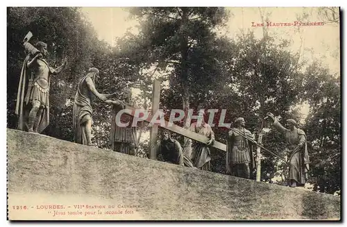 Cartes postales Lourdes Vll e Station du Calvaire Jesus tombe pour la seconde fois