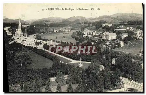 Cartes postales Lourdes La Basilique L Esplanade