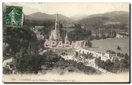 Cartes postales Lourdes La Basilique Vue Plongeante