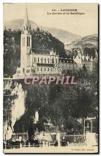 Cartes postales Lourdes La Grotte et la Basilique