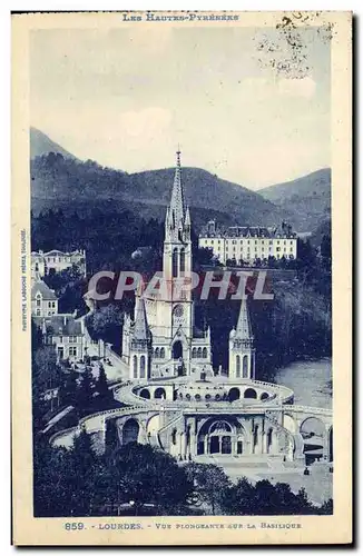 Cartes postales Lourdes Vue Plongeante sur la Basilique