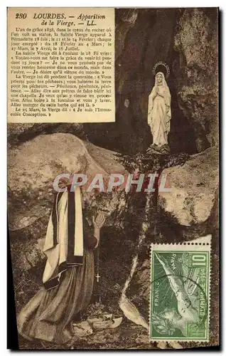 Cartes postales Lourdes Apparition de la Vierge