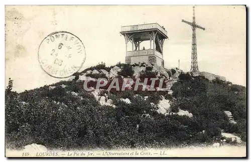 Ansichtskarte AK Lourdes Le Pic du Jer L Observatoire et la Croix