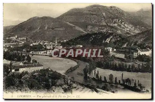 Cartes postales Lourdes Vue generale et le Pic du Jer