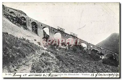 Ansichtskarte AK Lourdes Le Funiculaire du Grand Jer Viaduc